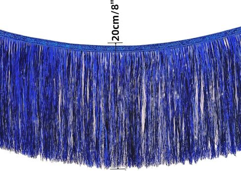 10 Yards 8 Inch Wide Metallic Fringe Trim Tinsel Fringe Tinsel Trim DIY Latin Dance Costume Clothing Accessories Shiny Tassel Lace Fringe Trimming (Purple) in Saudi Arabia