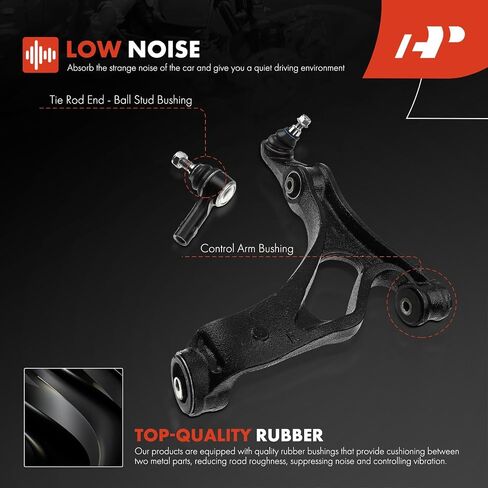 A-Premium Set of 6, Front Lower Control Arm, Inner & Outer Tie Rod End, Compatible with Porsche Cayenne 2004-2006 & 2008, Volkswagen Touareg 2004-2009 in Saudi Arabia