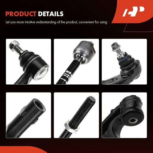 A-Premium Set of 6, Front Lower Control Arm, Inner & Outer Tie Rod End, Compatible with Porsche Cayenne 2004-2006 & 2008, Volkswagen Touareg 2004-2009 in Saudi Arabia