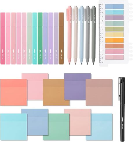 Mr. Pen- Aesthetic Book Annotation Kit, 38 pcs, Aesthetic Highlighters and Gel Pens, Transparent Sticky Notes, Transparent Sticky Tabs for Books, Highlighter Set, Annotation Sticky Notes for Books in Saudi Arabia