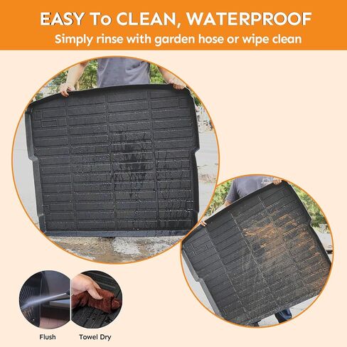 Binmotor-All Weather Cargo Liner for Hyundai Santa Fe & Hybrid 2021 2022 2023, Custom Fit Car Trunk Mat, Waterproof Easy to Clean Cargo Mat Accessories Black in Saudi Arabia
