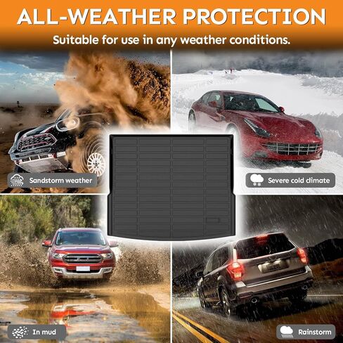 Binmotor-All Weather Cargo Liner for Hyundai Santa Fe & Hybrid 2021 2022 2023, Custom Fit Car Trunk Mat, Waterproof Easy to Clean Cargo Mat Accessories Black in Saudi Arabia