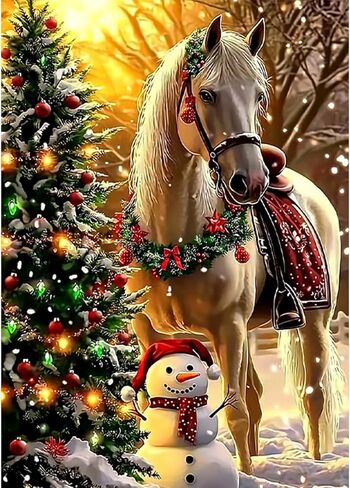 senqao عيد الميلاد الماس مجموعات الطلاء للبالغين، المناظر الطبيعية الماس طقم الفن للمبتدئين، 5D جولة الحفر الكامل عيد الميلاد الشتاء الماس مجموعات الفن لديكور جدار المنزل 12x16 بوصة in Kuwait