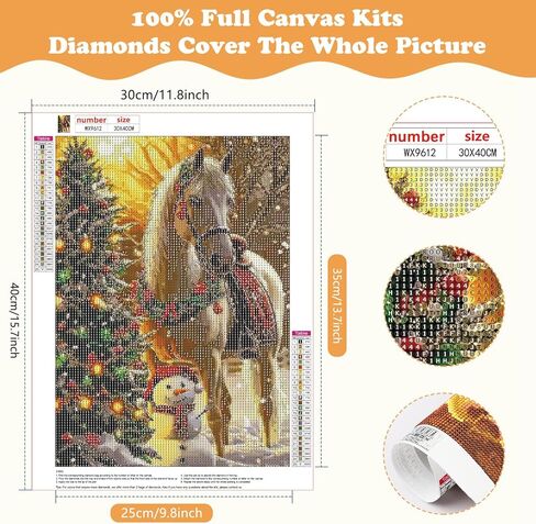 senqao عيد الميلاد الماس مجموعات الطلاء للبالغين، المناظر الطبيعية الماس طقم الفن للمبتدئين، 5D جولة الحفر الكامل عيد الميلاد الشتاء الماس مجموعات الفن لديكور جدار المنزل 12x16 بوصة in Kuwait