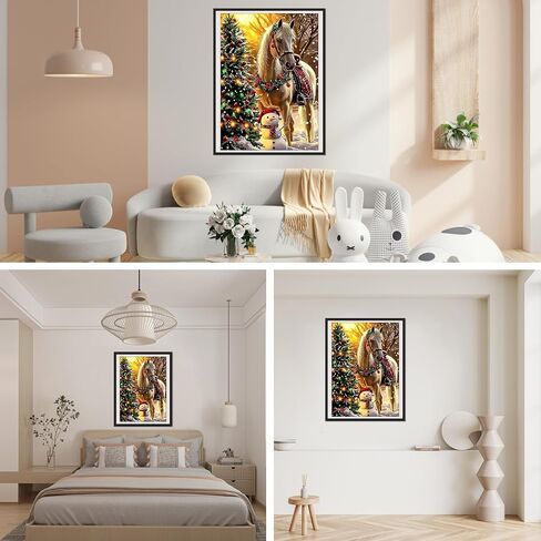 senqao عيد الميلاد الماس مجموعات الطلاء للبالغين، المناظر الطبيعية الماس طقم الفن للمبتدئين، 5D جولة الحفر الكامل عيد الميلاد الشتاء الماس مجموعات الفن لديكور جدار المنزل 12x16 بوصة in Kuwait