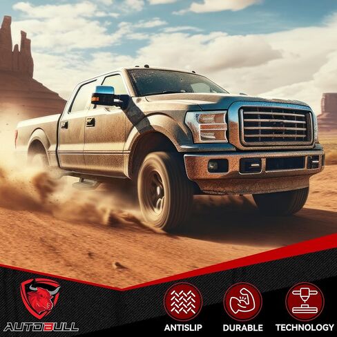 خطوات جانبية لألواح الجري مقاس 6 بوصات متوافقة مع 2015-2024 Ford F150 F 150، 2017-2024 Ford F250 F350 Super Duty SuperCrew/Crew Cab 4 أبواب كاملة الحجم، قضبان نيرف من الألومنيوم باللون الأسود in Saudi Arabia