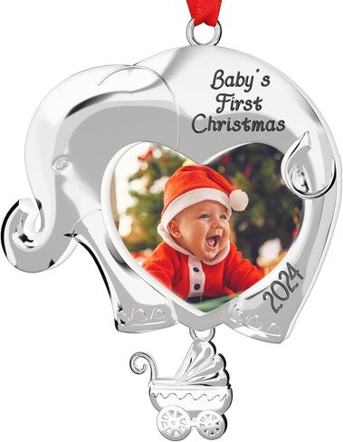 Babys First Christmas Ornament 2024 Boy Girl, My First Xmas Tree Picture Frame Ornament 2024, Custom Christmas Ornament, Personalized Babies First Xmas Ornament in Kuwait