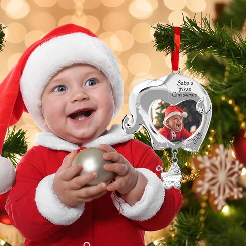 Babys First Christmas Ornament 2024 Boy Girl, My First Xmas Tree Picture Frame Ornament 2024, Custom Christmas Ornament, Personalized Babies First Xmas Ornament in Kuwait