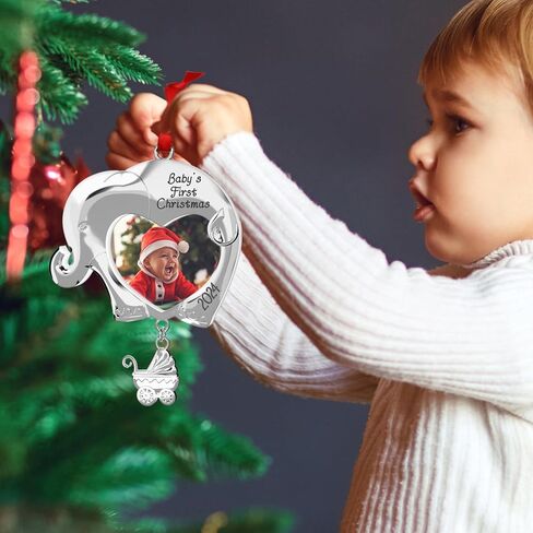 Babys First Christmas Ornament 2024 Boy Girl, My First Xmas Tree Picture Frame Ornament 2024, Custom Christmas Ornament, Personalized Babies First Xmas Ornament in Kuwait