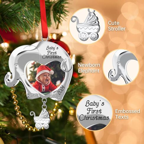 Babys First Christmas Ornament 2024 Boy Girl, My First Xmas Tree Picture Frame Ornament 2024, Custom Christmas Ornament, Personalized Babies First Xmas Ornament in Kuwait