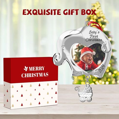 Babys First Christmas Ornament 2024 Boy Girl, My First Xmas Tree Picture Frame Ornament 2024, Custom Christmas Ornament, Personalized Babies First Xmas Ornament in Kuwait