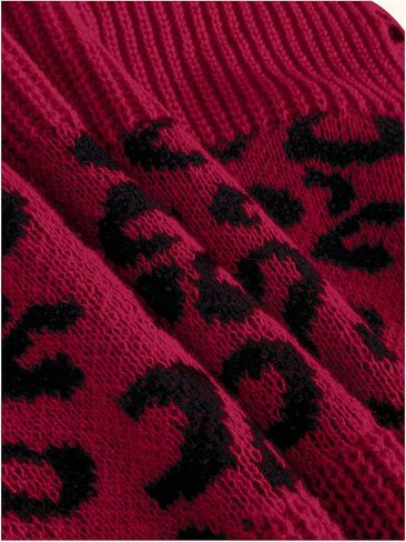 GORGLITTER Women's Leopard Print Drop Shoulder Sweater Boat Neck Long Sleeve Pullover Tops in Saudi Arabia