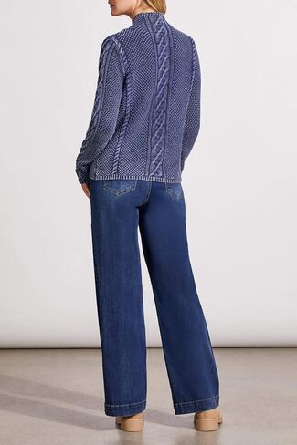 Tribal Women's Cotton Funnel Neck Multi Stitch Yarn Patch Work Sweater with Special Wash in Kuwait