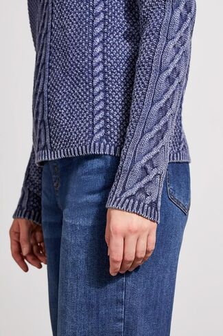 Tribal Women's Cotton Funnel Neck Multi Stitch Yarn Patch Work Sweater with Special Wash in Kuwait