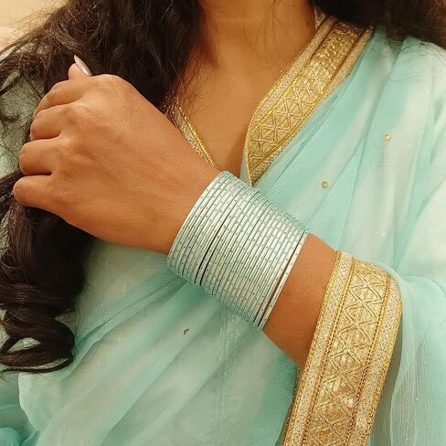 Efulgenz Indian Bangles for Women Indian Bangles Set Bollywood Plain Metal Bangle Bracelets Costume Jewelry for Women in Saudi Arabia