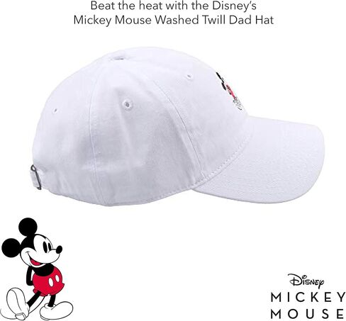 Concept One Disney Mickey Mouse Baseball Hat, Washed Twill Cotton Adjustable Dad Cap in Saudi Arabia