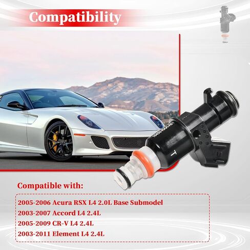 16450RAAA01, 16450RADL61 4PCS Fuel Injectors Compatible with Honda CR-V CRV 2005-2009, Accord 2003-2007, Element 2003-2011 & Acura RSX 2005-2006, 2.0L 2.4L in Kuwait