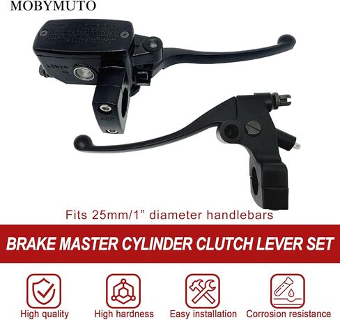 Universal 1" 25mm Motorcycle Brake Master Cylinder Lever, Chrome Handle Brake Master Cylinder Clutch Lever, Hydraulic Brake Clutch Master Cylinder Lever (Left Side) in Kuwait