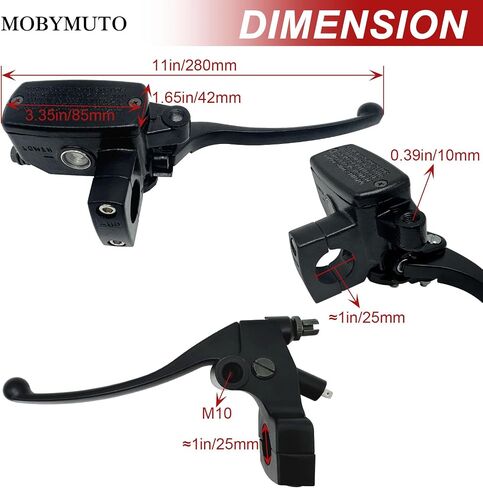 Universal 1" 25mm Motorcycle Brake Master Cylinder Lever, Chrome Handle Brake Master Cylinder Clutch Lever, Hydraulic Brake Clutch Master Cylinder Lever (Left Side) in Kuwait