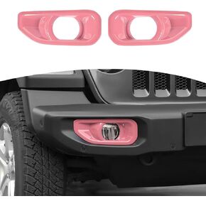 for Jeep JL Front Bumper Fog Light Cover Trim for Jeep Wrangler JL JLU 2018 up for Gladiator JT 2020 up Pink Exterior Accessories 2pcs