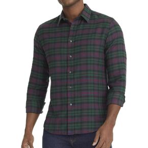 UNTUCKit Flannel Moncayo Shirt - Untucked Shirt for Men, Long Sleeve, Green Plaid, Regular Fit