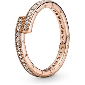 PANDORA Sparkling Overlapping Ring, Pandora Rose, Size: EUR-50, US-5-189491C01-50
