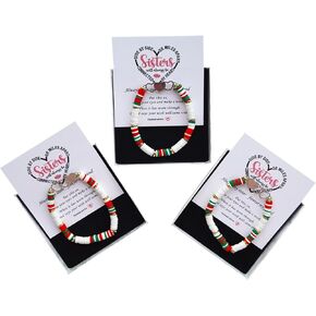 Sister Bracelets, Matching Heart Bracelets Friendship Sisters Gifts, Sister Birthday Gifts for Women Best Friend Inspirational Gifts, Sister Christmas Presents Valentine’s Day Bestie Sibling Gifts