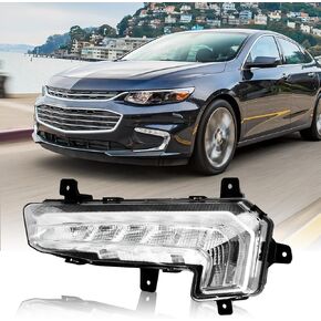 Front Fog Light Signal Assembly Compatible with 2016-2018 Chevy Malibu Bumper Lamp Fog Light Side Replacement(Halogen Type)(Left Driver Side)