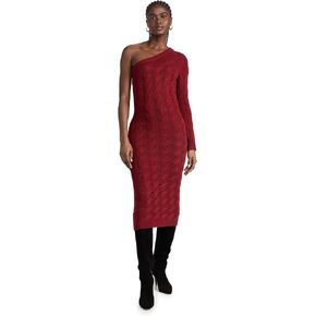 Women's Wool Cashmere Statement Cable Asymmetrical Dress