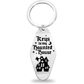 TGBJE Halloween Haunted Jewelry Keys To Haunted House Gift Halloween Ghost Gift Spooky Vibes Keychain Horror Movie Fans Gift