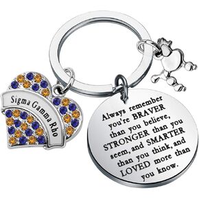 WSNANG SGRho Sorority Gift You are Braver Than You Think Keychain Greek Sorority Jewelry