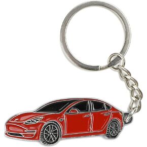 Keychain Compatible with Tesla Model 3 Key Card Holder Decoration Zinc Alloy Key Chain Model Key Fob Cover Decorate