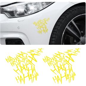 2PCS Joker Haha Car Windshield Stickers, Serious Evil Auto Body Window Bumper Laptop Cooler Cup Decals, PET Personalized Vehicle Decorations, 8'' Universal for Boats Trucks Motorcycles (Black)
