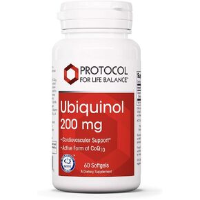 Protocol Ubiquinol 200mg - Bioavailable CoQ10 Softgels - Heart Health Support* - Oxidative Stress Quencher* - Soy Free & Dairy Free - 60 Softgels