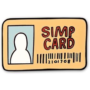 Simp Card Meme Social Media Twitter Instagram Brooch Badge Enamel Lapel Pin