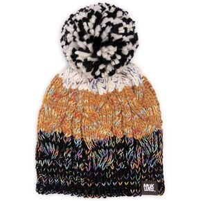 MUK LUKS Women's Colorblock Stripe Cable Beanie