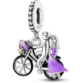 Parmuz 925 Sterling Silver Charms for Charm Bracelet Necklace Mom Heart Love Dangle Charm Beads for Women Mother Grandmother Mother’s Day Gift