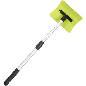 AUCELI 18" Car 2 in 1 Ice Scraper, Detachable Extendable Convert Triangle Snow Shovel for Car Windshield, Snow Scraper with Comfort Foam Grip&180° Pivoting Brush Head, for Vehicle Truck SUV (Gray)