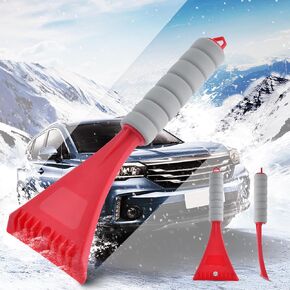 CHANGE MOORE Ice Scrapers for Car Windshield 2 Pack, Snow Brush Scrapers Car Window Frost Removal with Foam Handle, Windshield Frost Scraper for Car Truck SUV Window and Windshield (Red + Black)