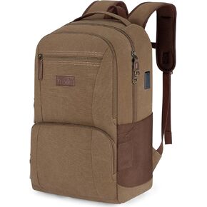 حقيبة ظهر للكمبيوتر المحمول من قماش Tzowla للرجال والنساء، حقيبة ظهر كلاسيكية للسفر والعمل مع منفذ شحن USB/Type-C، حقائب ظهر كاجوال خفيفة الوزن للمشي لمسافات طويلة تناسب دفتر ملاحظات مقاس 15.6 بوصة، أخضر in Kuwait