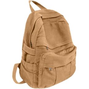 MaxxCloud Women's Heavy Cotton Canvas Laptop Backpack Lightweight Casual Hiking Daypack Travel Bag