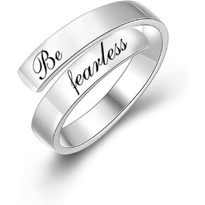 925 Sterling Silver Inspirational Ring for Women Encouragement Gift for Her Engraved Birthday Jewelry
