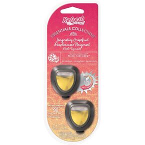 Refresh Your Car! Mini Diffusers, Invigorating Grapefruit, 2-Pack
