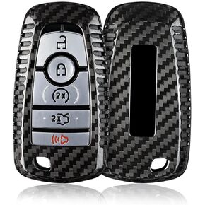 Key Fob Cover Fits for Ford Bronco Raptor,Carbon Fiber Key Case Protector Fits for Ford F-150 Raptor;Key Shell Fits for Bronco Sport F-350 Raptor 2021-2024 Smart Keychains Holder Accessories