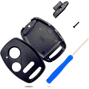 Cutting Not Required - Key Fob Case Replacement for Honda Accord Crosstour Civic Odyssey Fit CR-V CR-Z Remote Control Car Key Fob Cover Shell (Black+Blue)