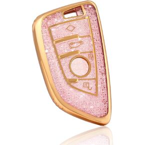for BMW Key Fob Cover, Soft TPU Full Protection Key Fob Case Compatible with BMW X1 X2 X3 X5 X6 X7 GT and 2 5 6 7 Series Smart Car Key Accessories, Pink in Kuwait