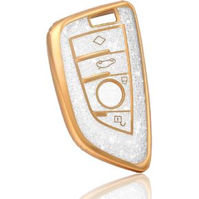for BMW Key Fob Cover, Soft TPU Full Protection Key Fob Case Compatible with BMW X1 X2 X3 X5 X6 X7 GT and 2 5 6 7 Series Smart Car Key Accessories, Pink