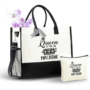 InnoBeta Gambling Gifts, Canvas Tote Bag with Top Zipper Closure and Shoulder Strap for Birthday, Christmas and Every Special Occasion