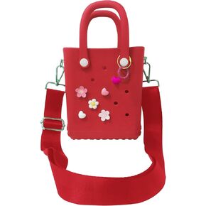 Rubber Beach Bag with Strap, Bitty EVA Tote Bag with 6 Charms