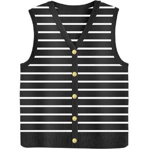 Zeagoo Womens Sweater Vest V Neck Button Down Shirts Trendy Knit Sleeveless Cardigan Top Shirt S-XXL
